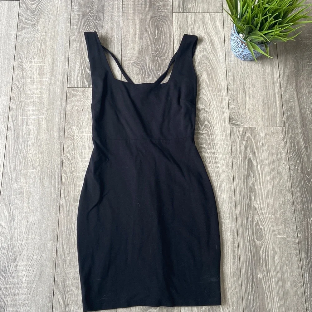 Black Square Neck Dress - Picture 1 of 6